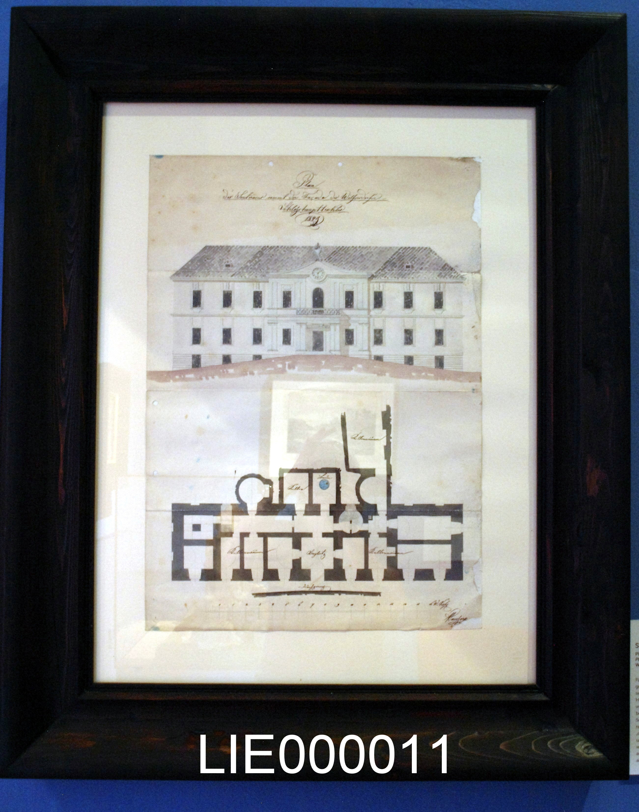 Planzeichnung von Schloss Wilfersdorf 1849